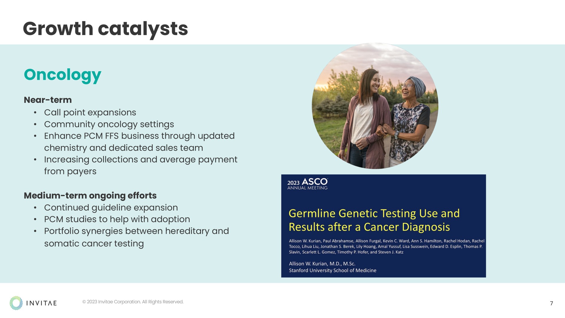 growth catalysts oncology | Invitae