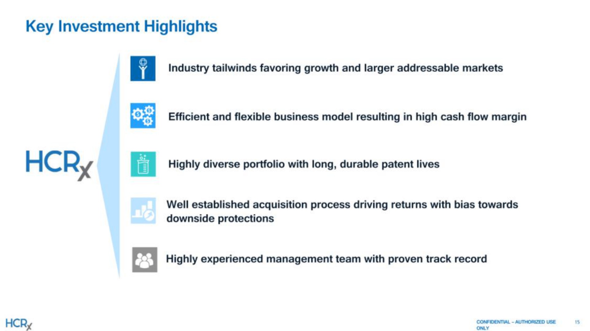 key investment highlights | Healthcare Royalty