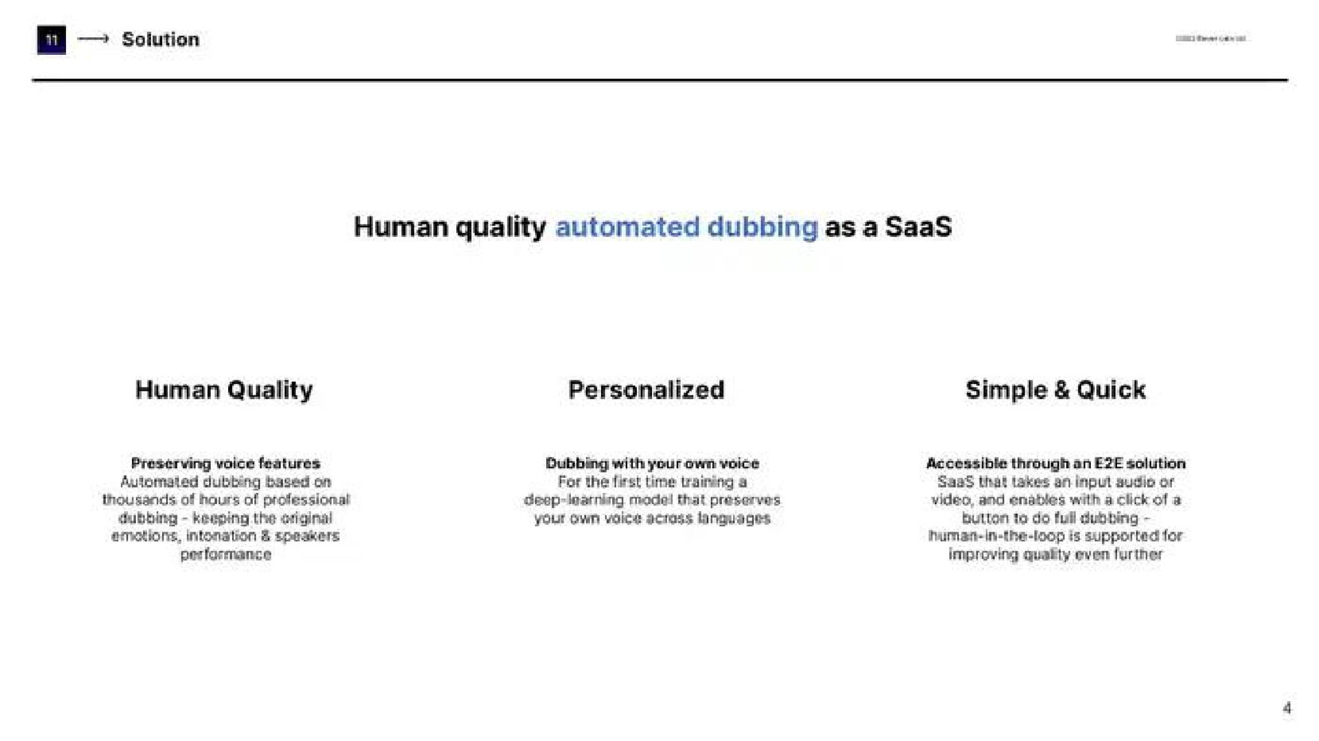 human quality dubbing as a human quality personalized simple quick | ElevenLabs