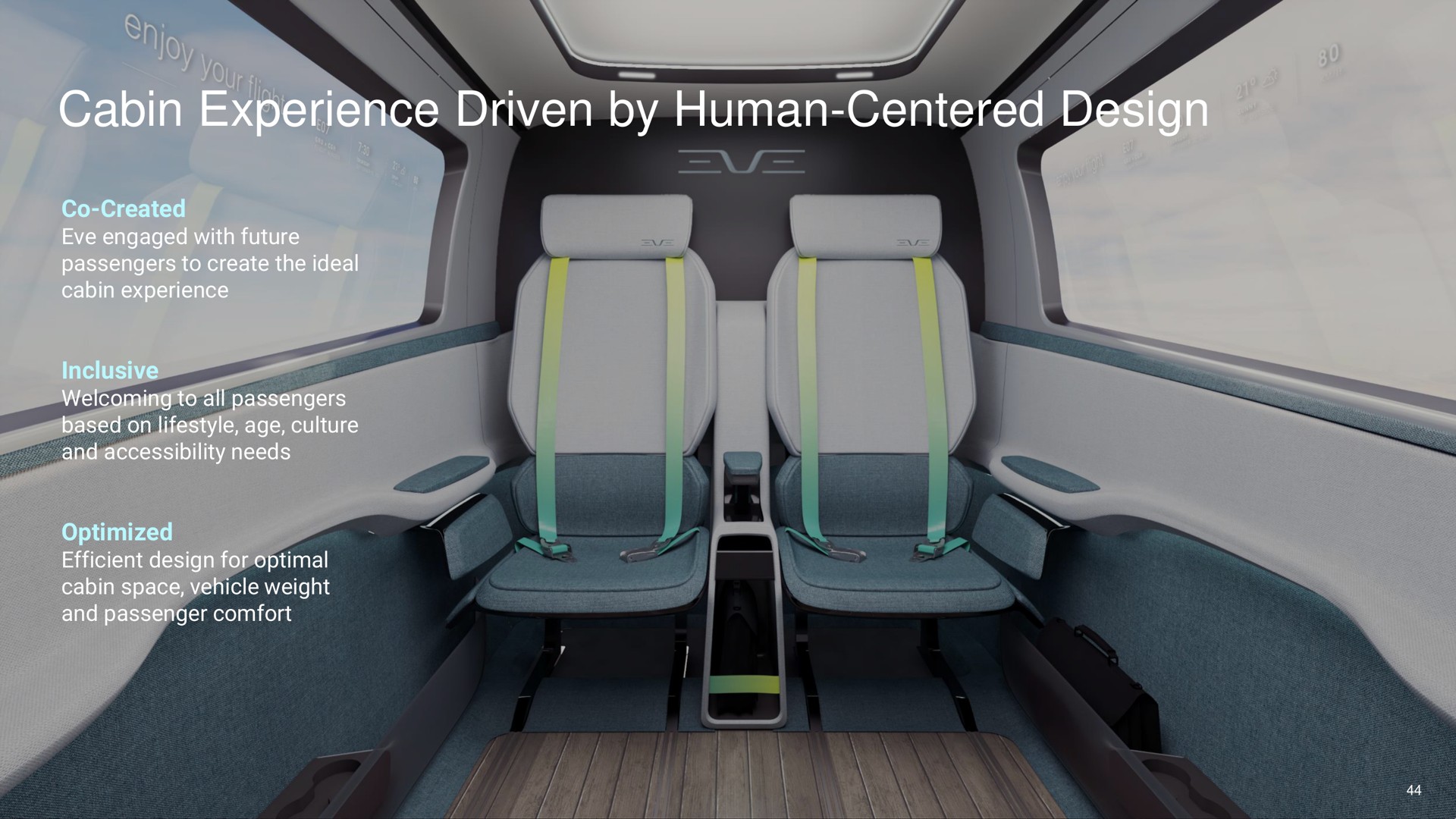 cabin experience driven by human centered design | EVE