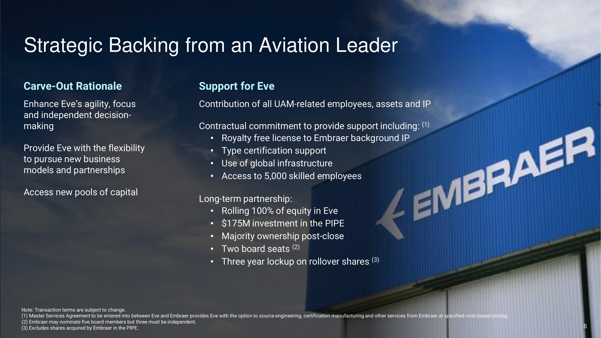 strategic backing from an aviation leader | EVE