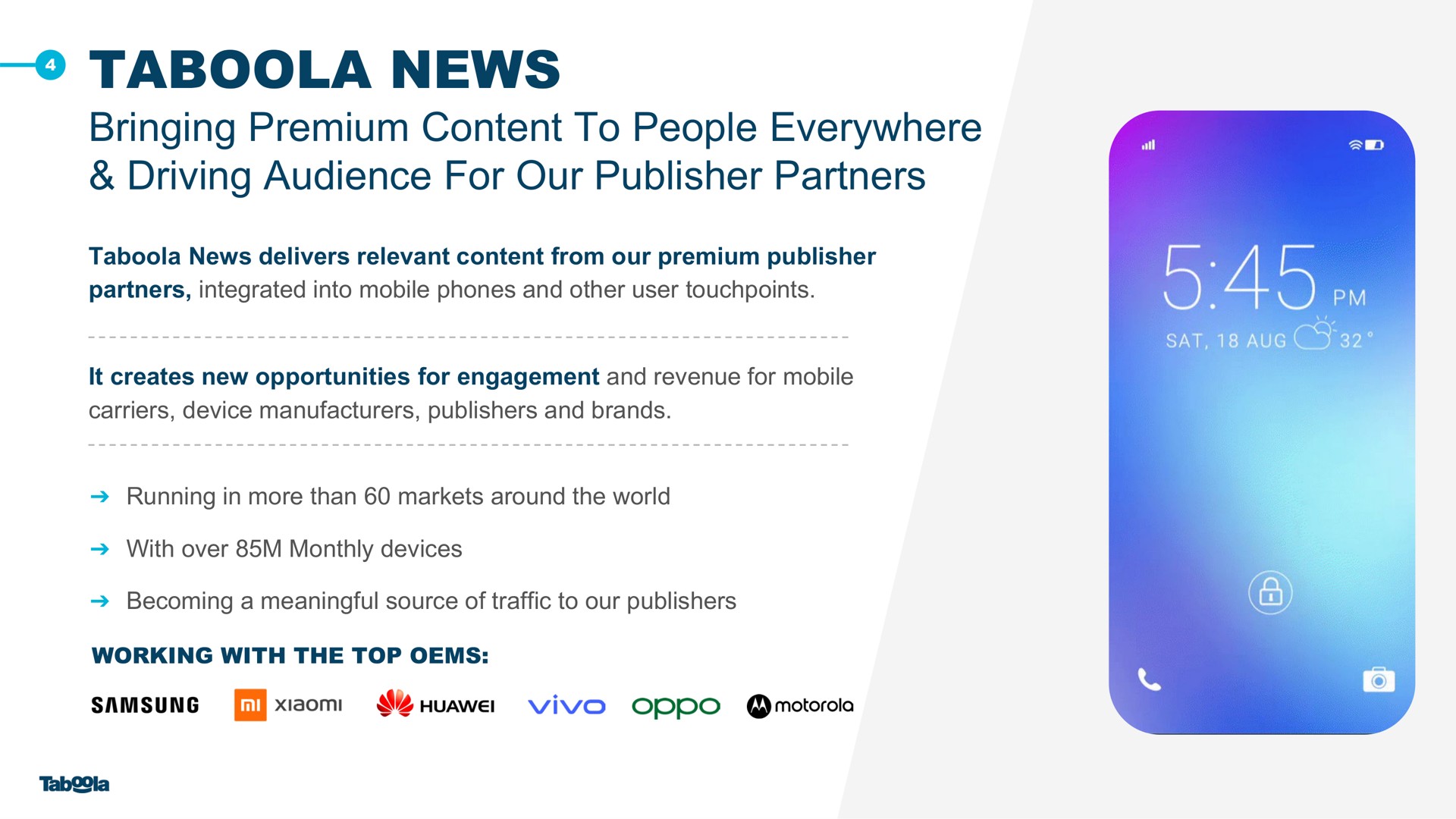 news bringing premium content to people everywhere driving audience for our publisher partners | Taboola