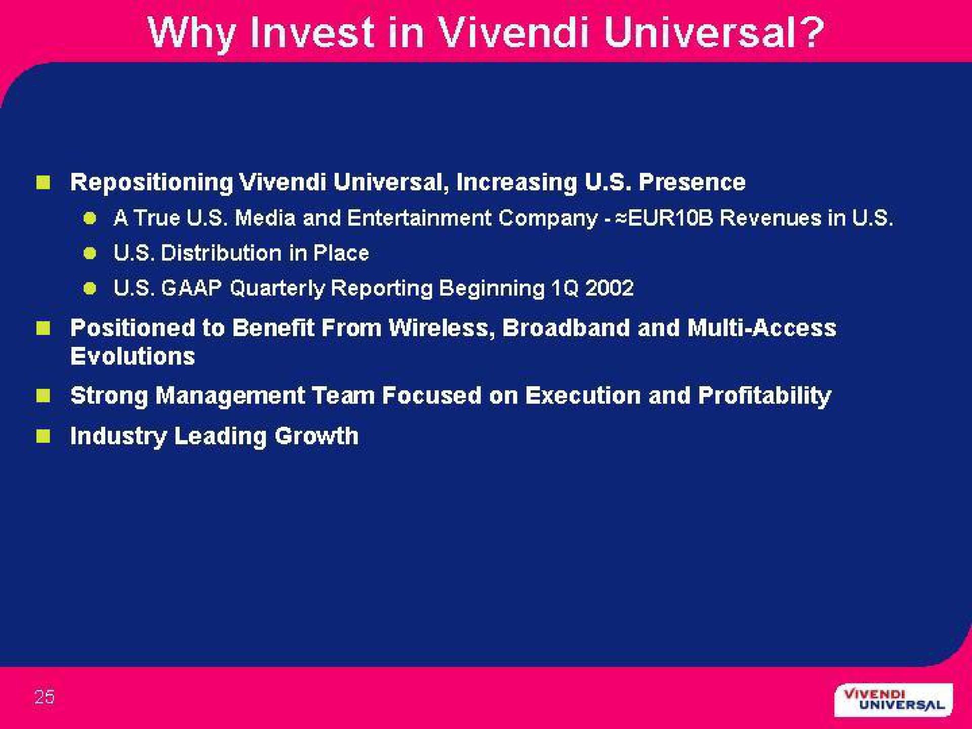 why invest in universal | Vivendi