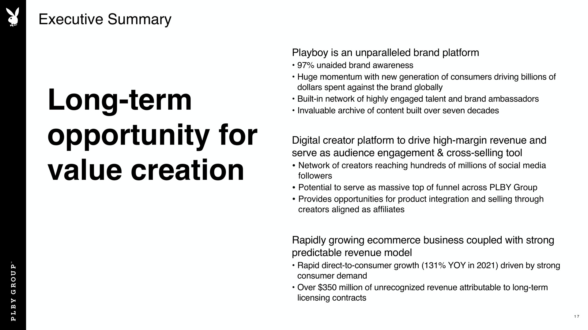 long term opportunity for value creation | Playboy