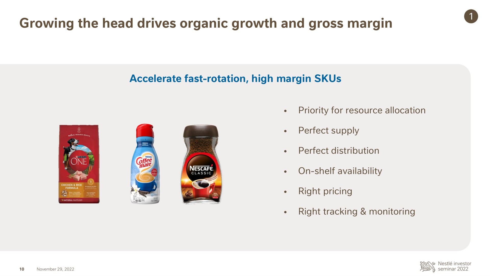 growing the head drives organic growth and gross margin | Nestle