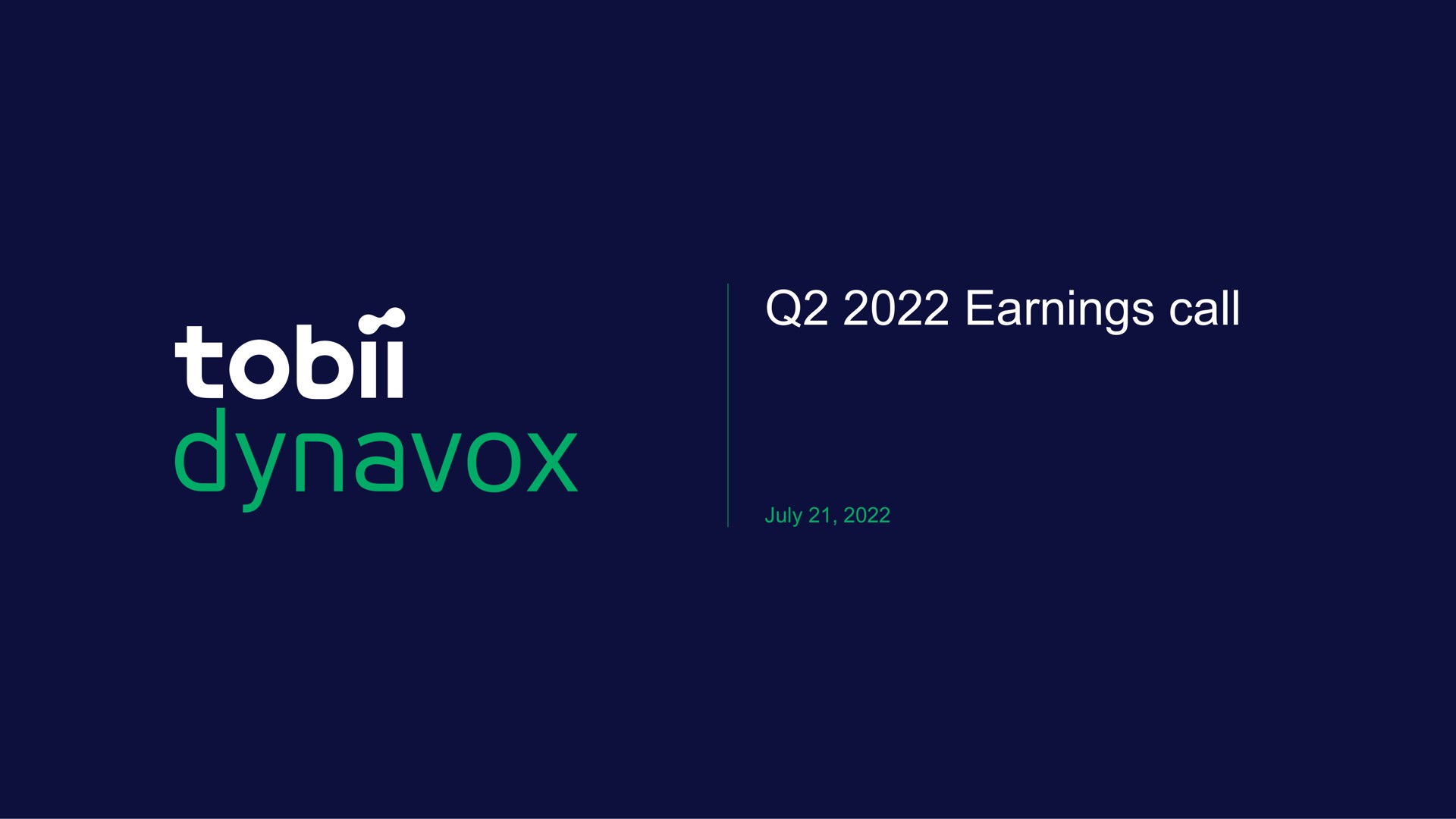 earnings call | Tobii Dynavox