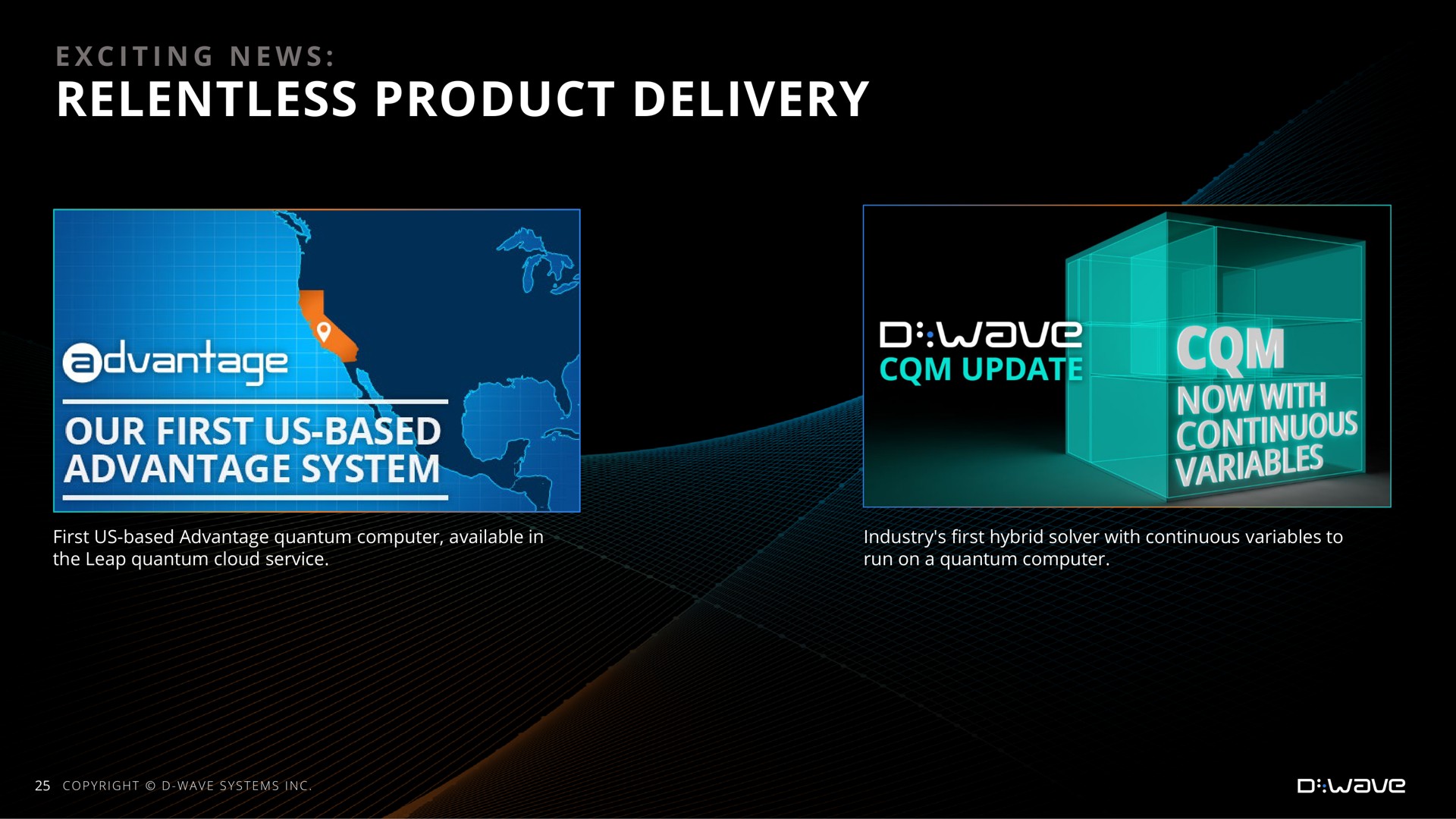 relentless product delivery | D-Wave