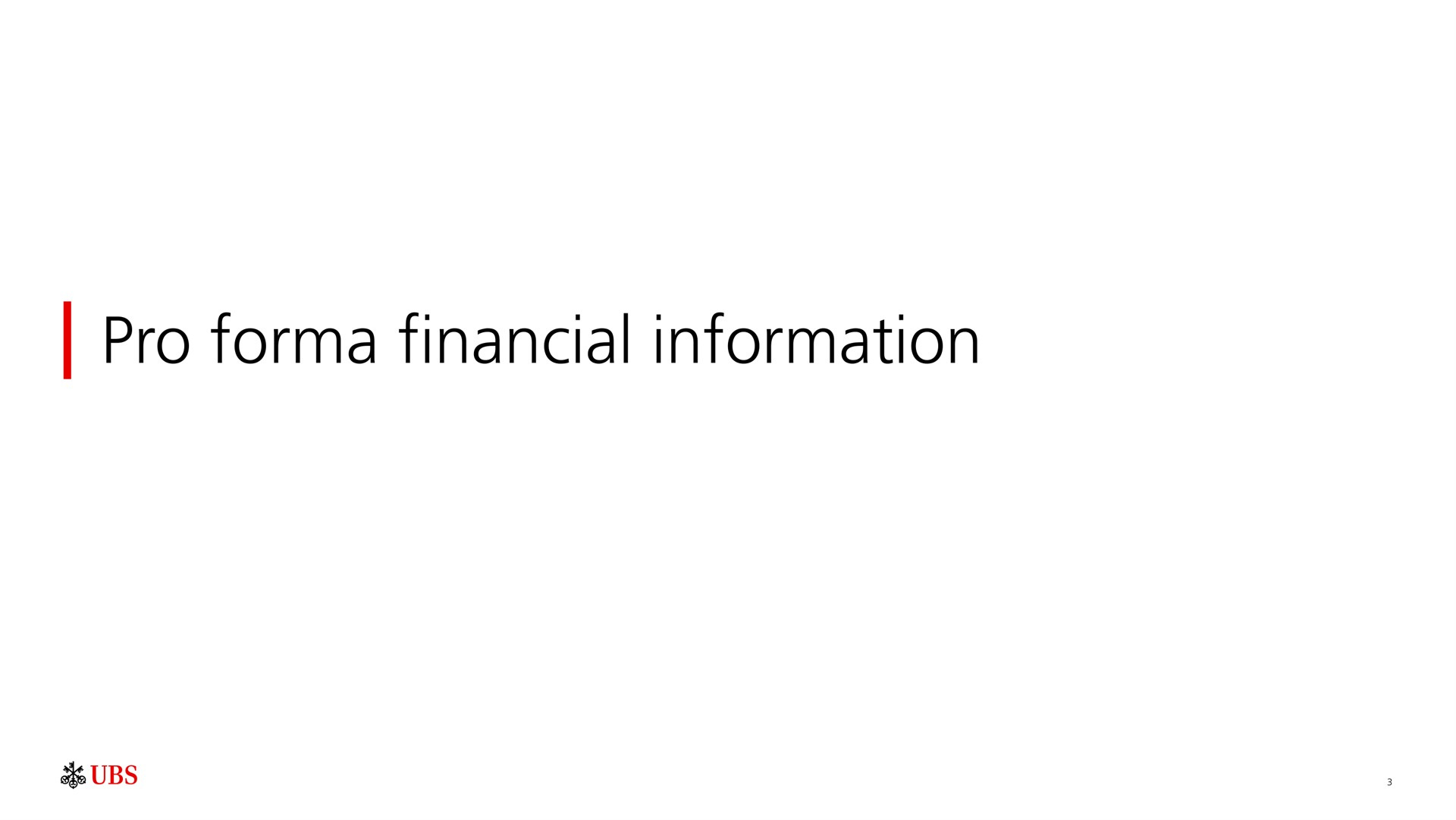 pro financial information | UBS
