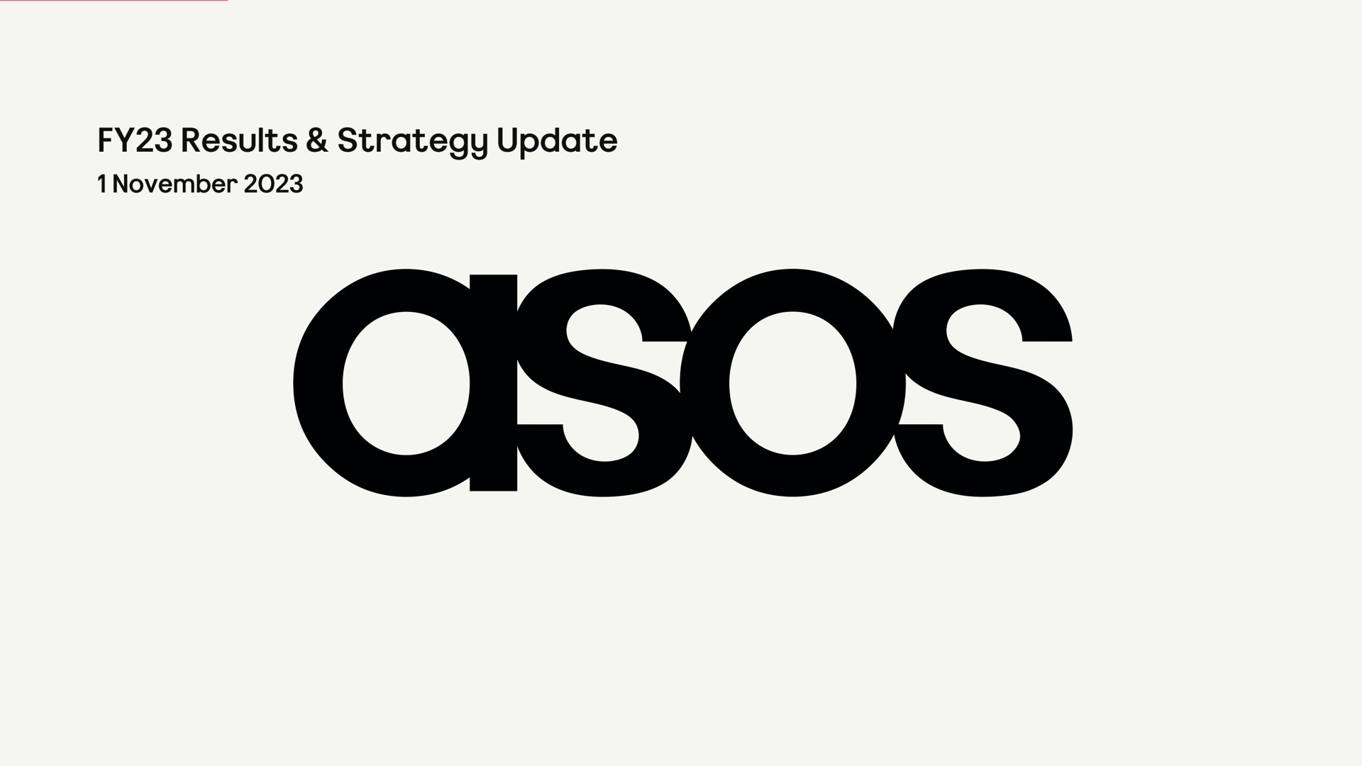 results strategy update | Asos