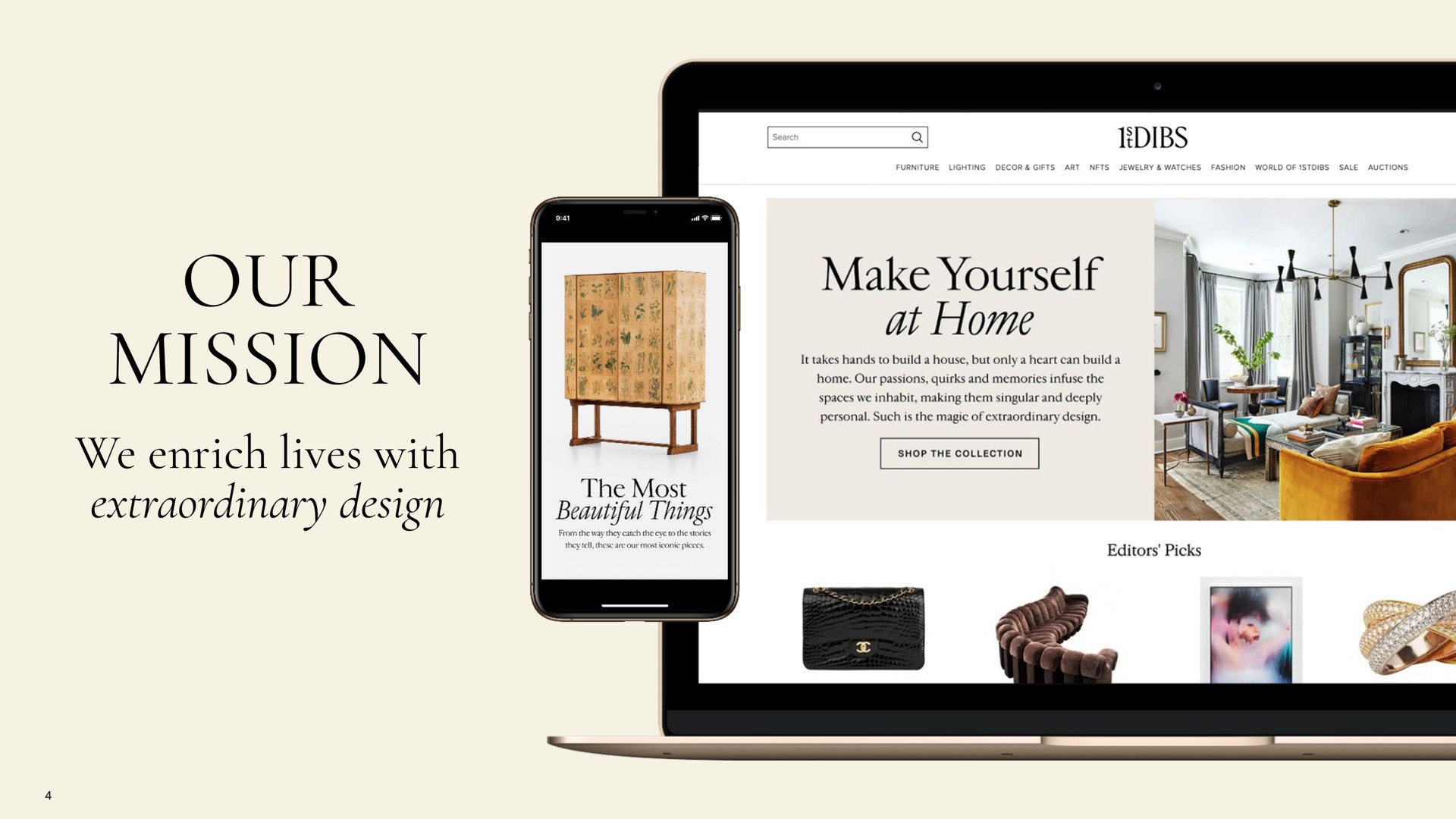 our mission we enrich lives with extraordinary design make yourself at home | 1stDibs
