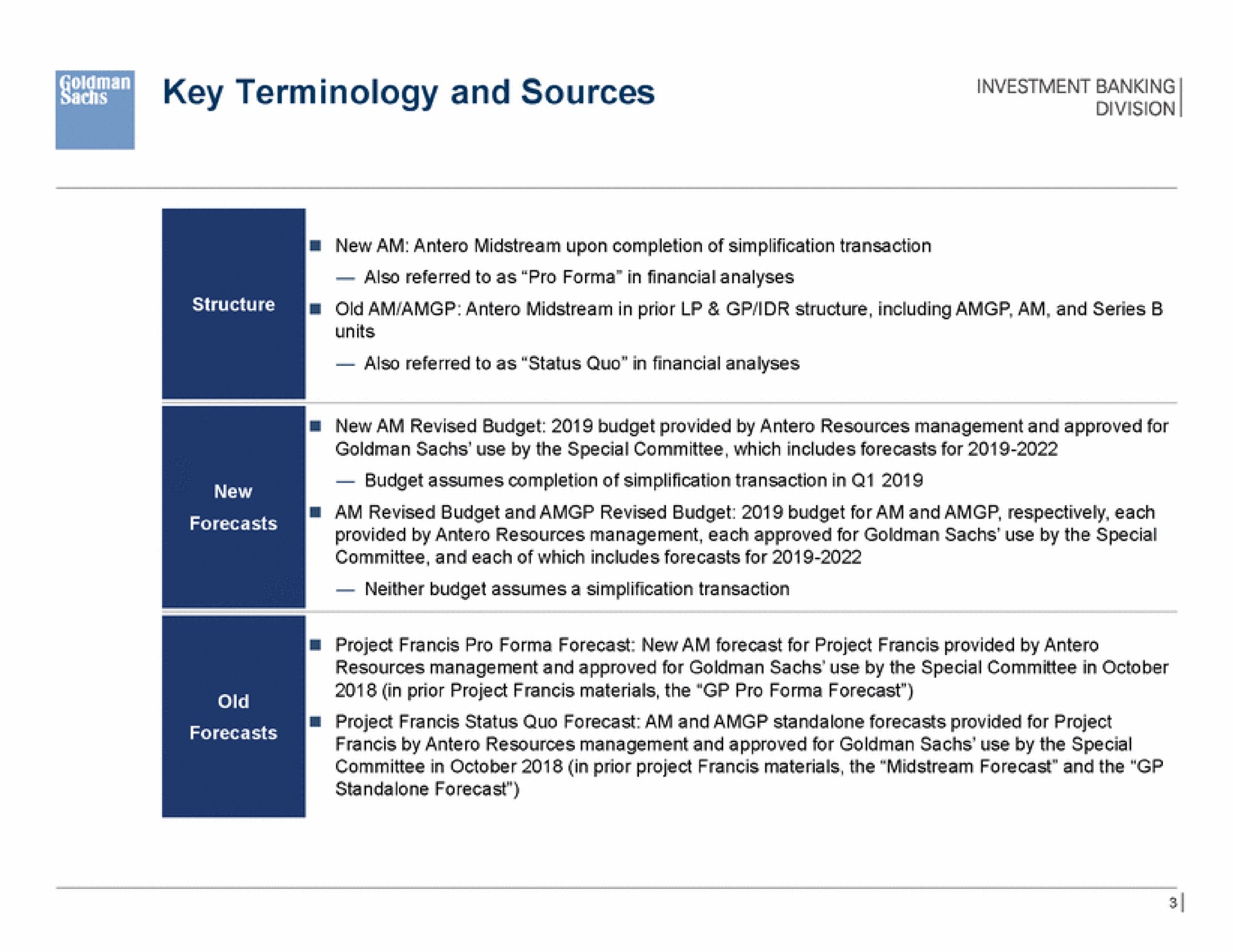 key terminology and sources investment banking | Goldman Sachs