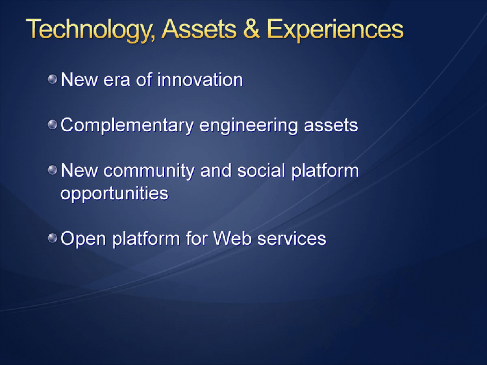 technology assets experiences | Microsoft