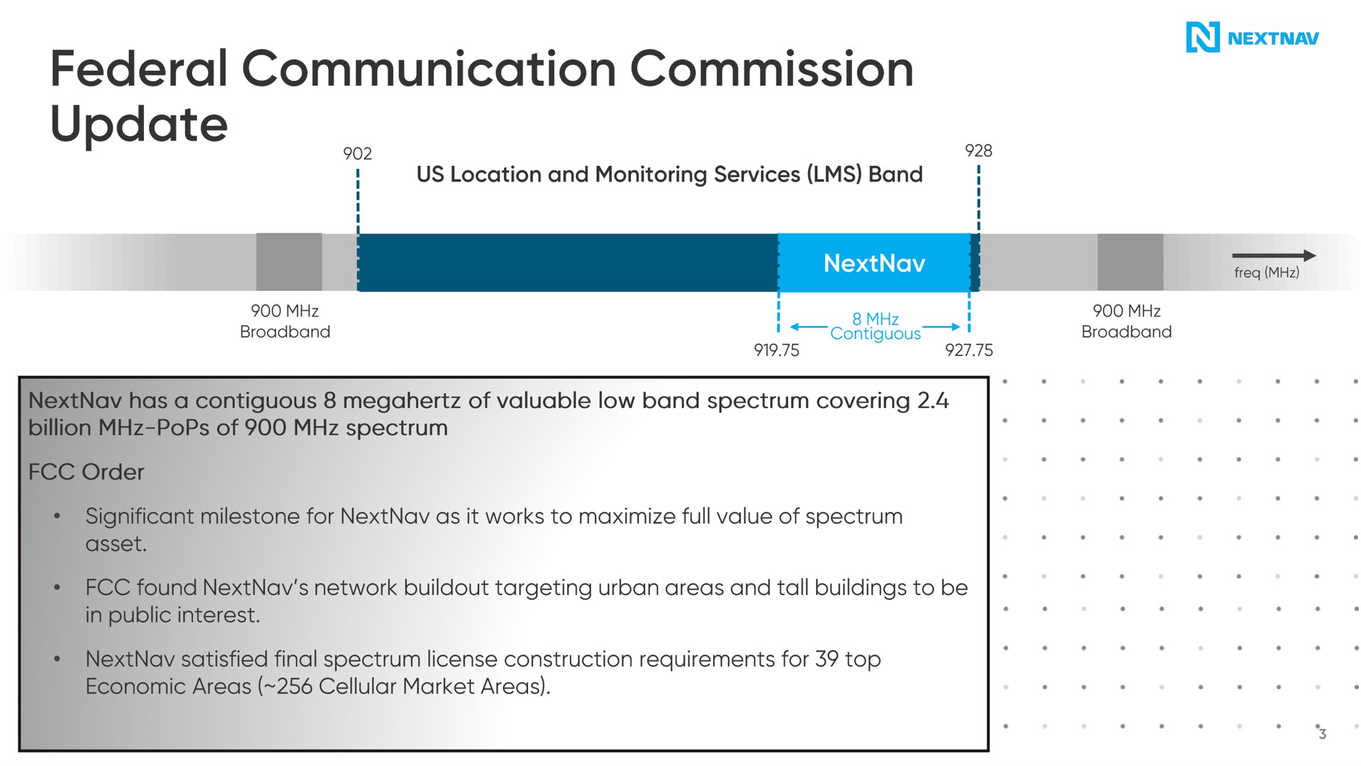 federal communication commission update | NextNav