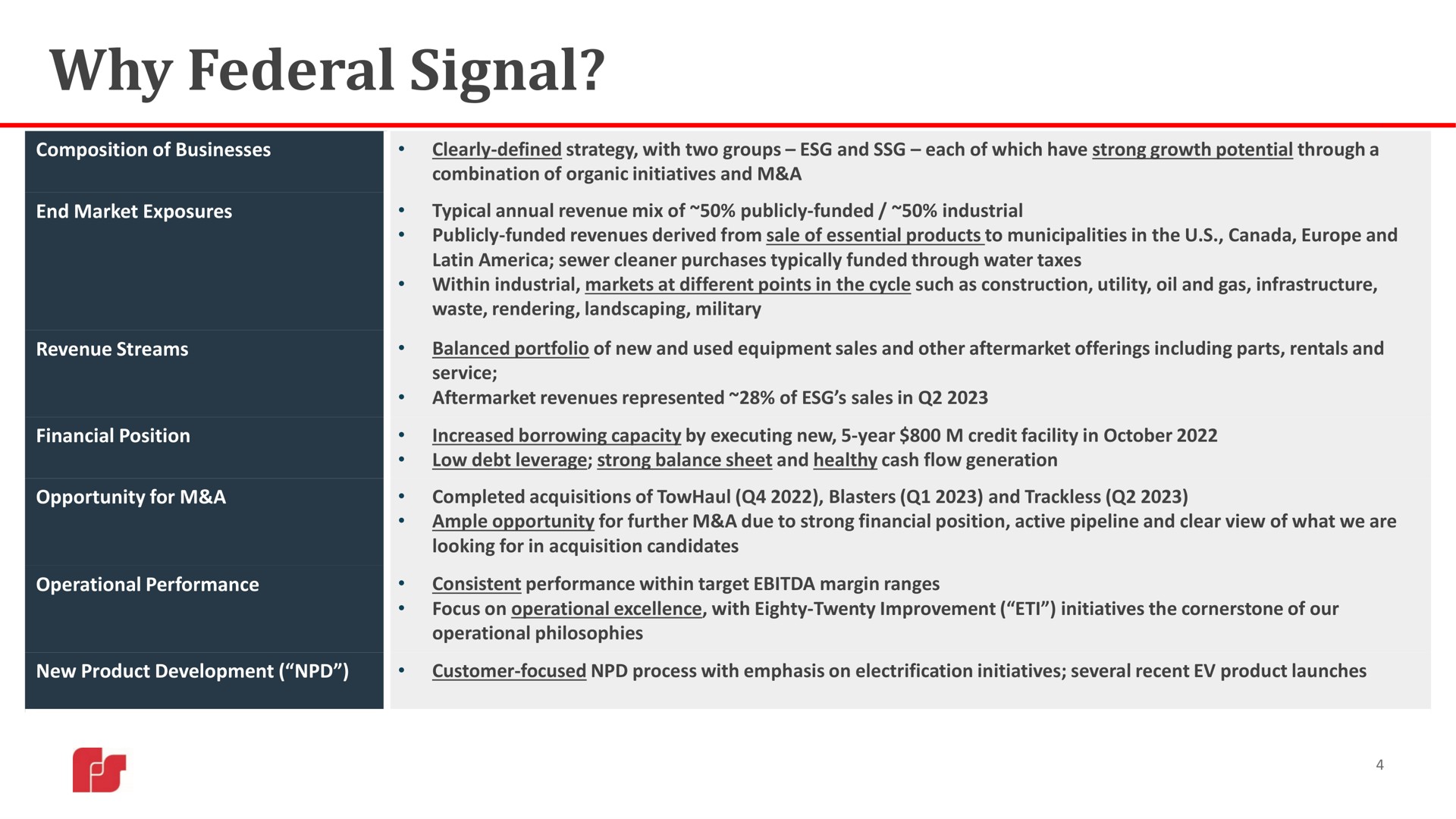 why federal signal | Federal Signal