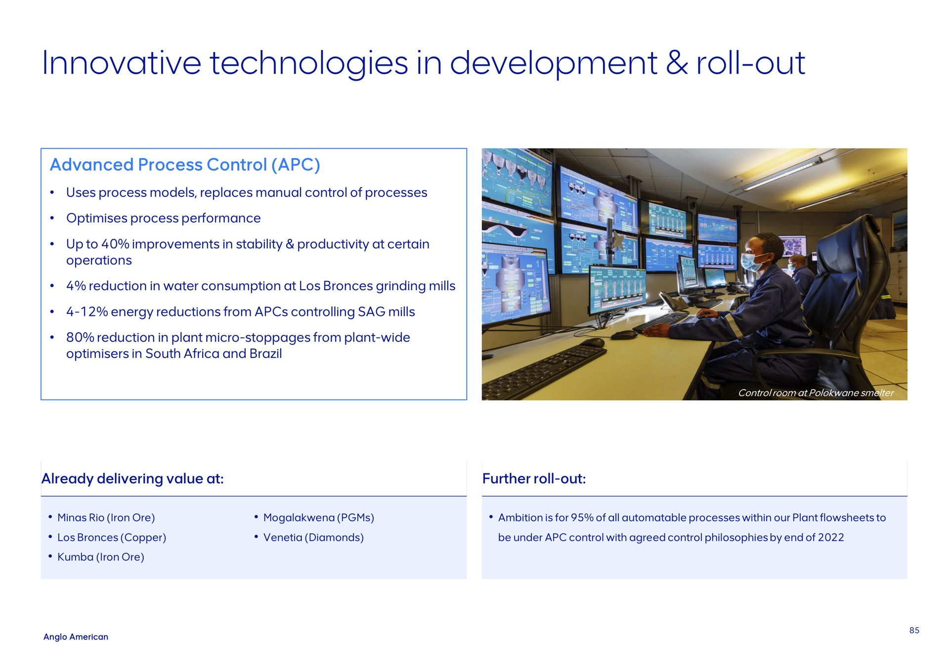 innovative technologies in development roll out | AngloAmerican