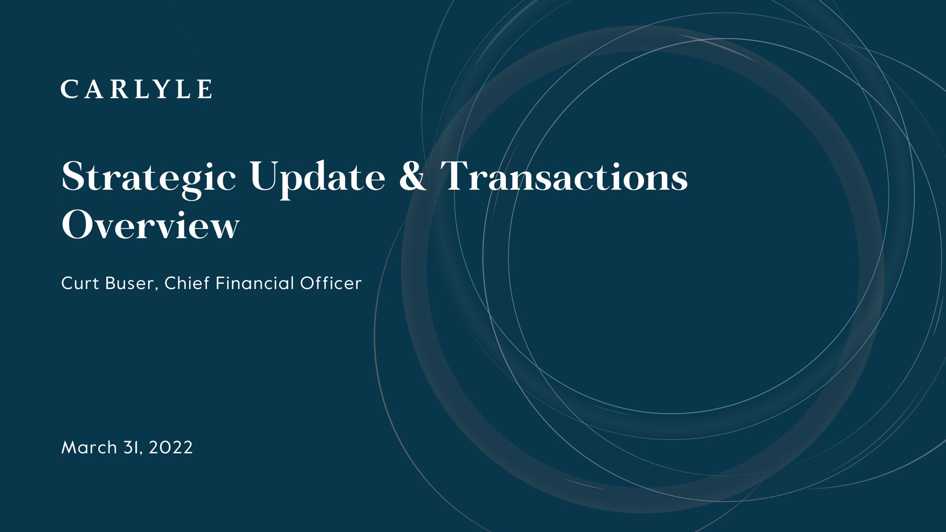 strategic update transactions overview | Carlyle