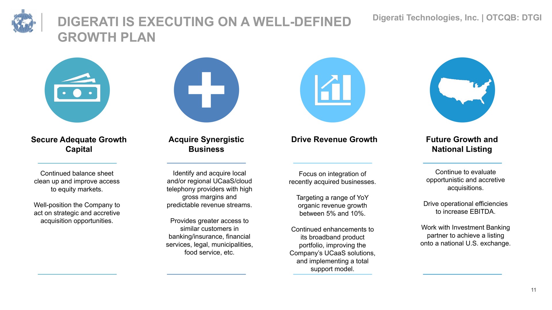 is executing on a well defined growth plan | Digerati