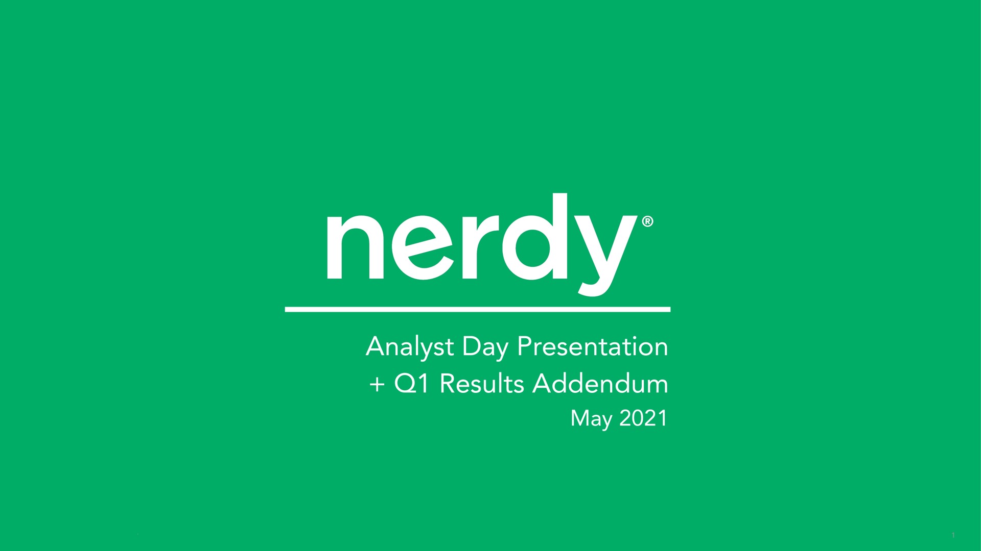 analyst day presentation results addendum may | Nerdy