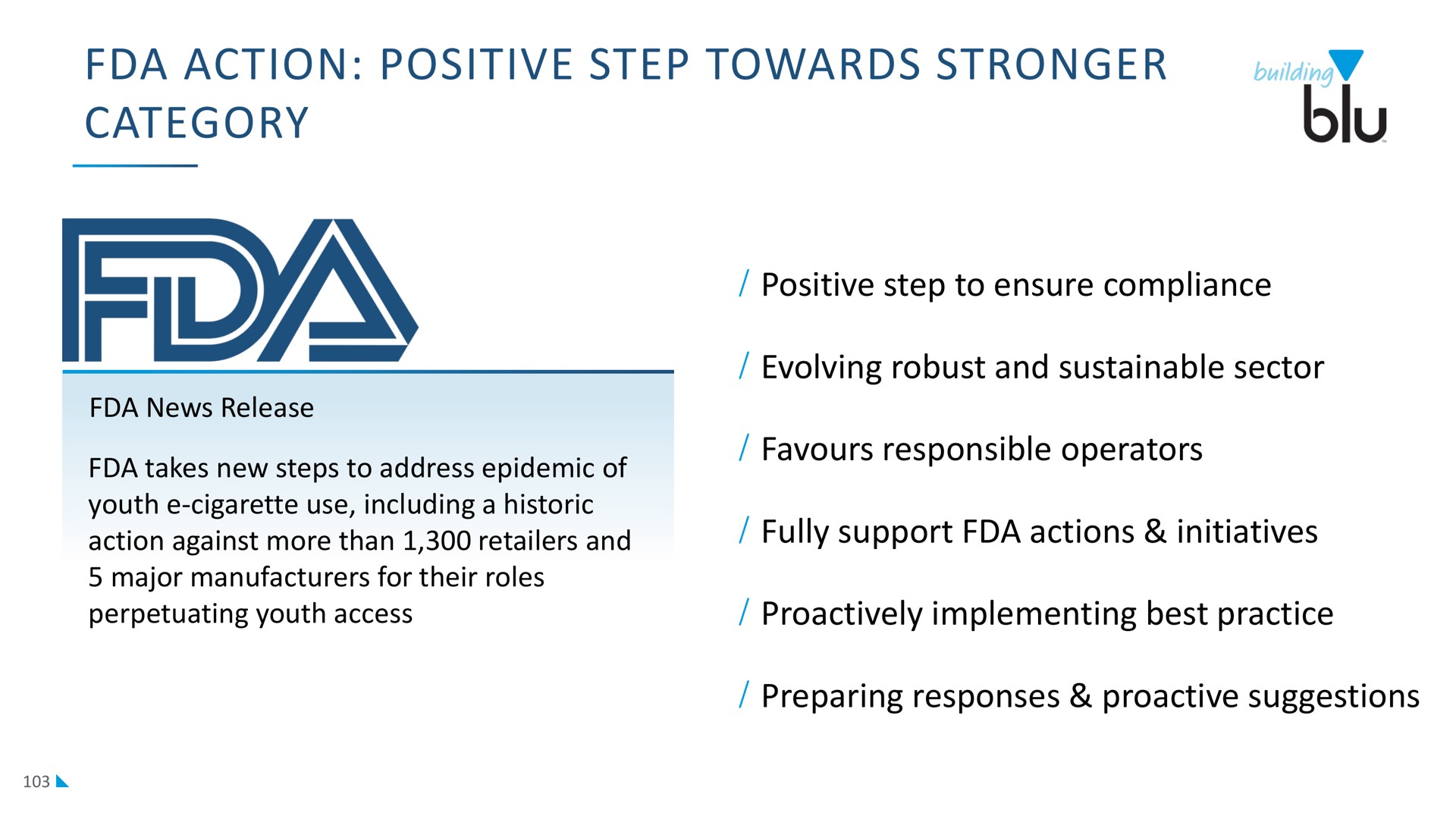 action positive step towards category | Imperial Brands