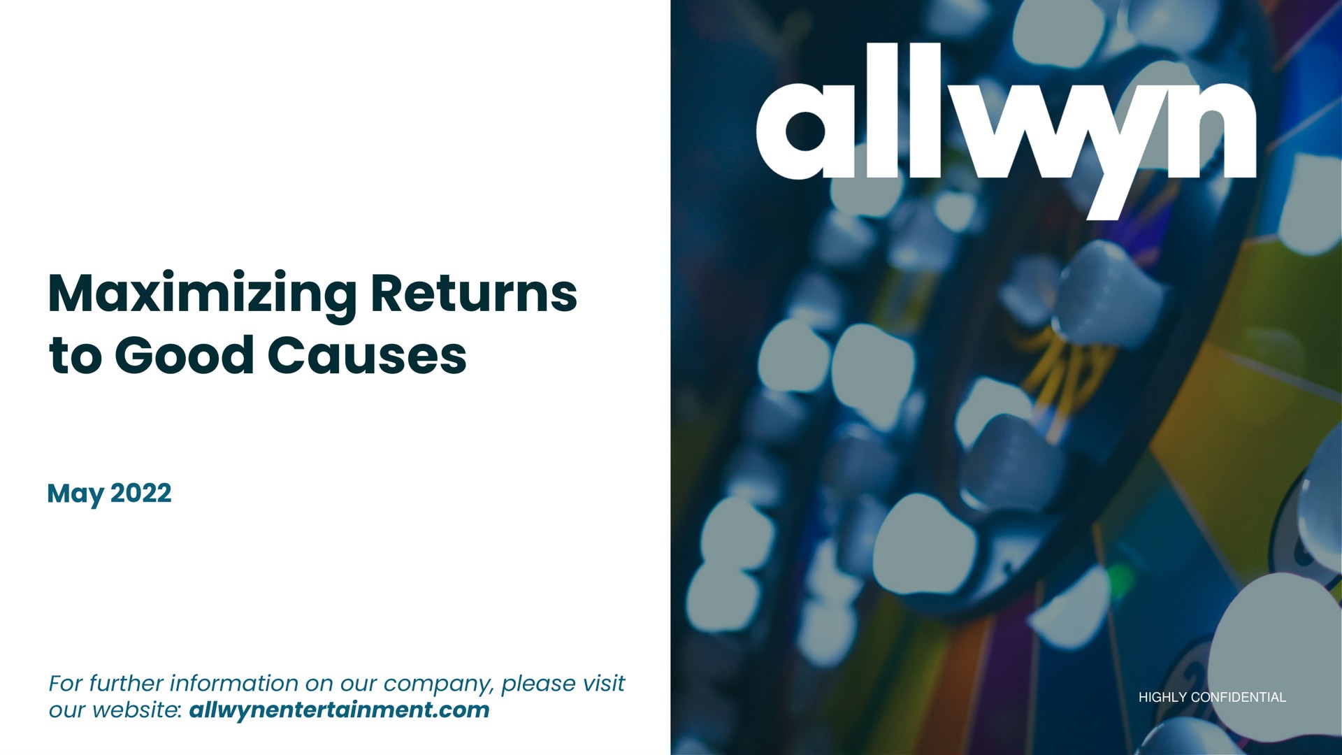 maximizing returns to good causes may for further information on our company please visit our | Allwyn