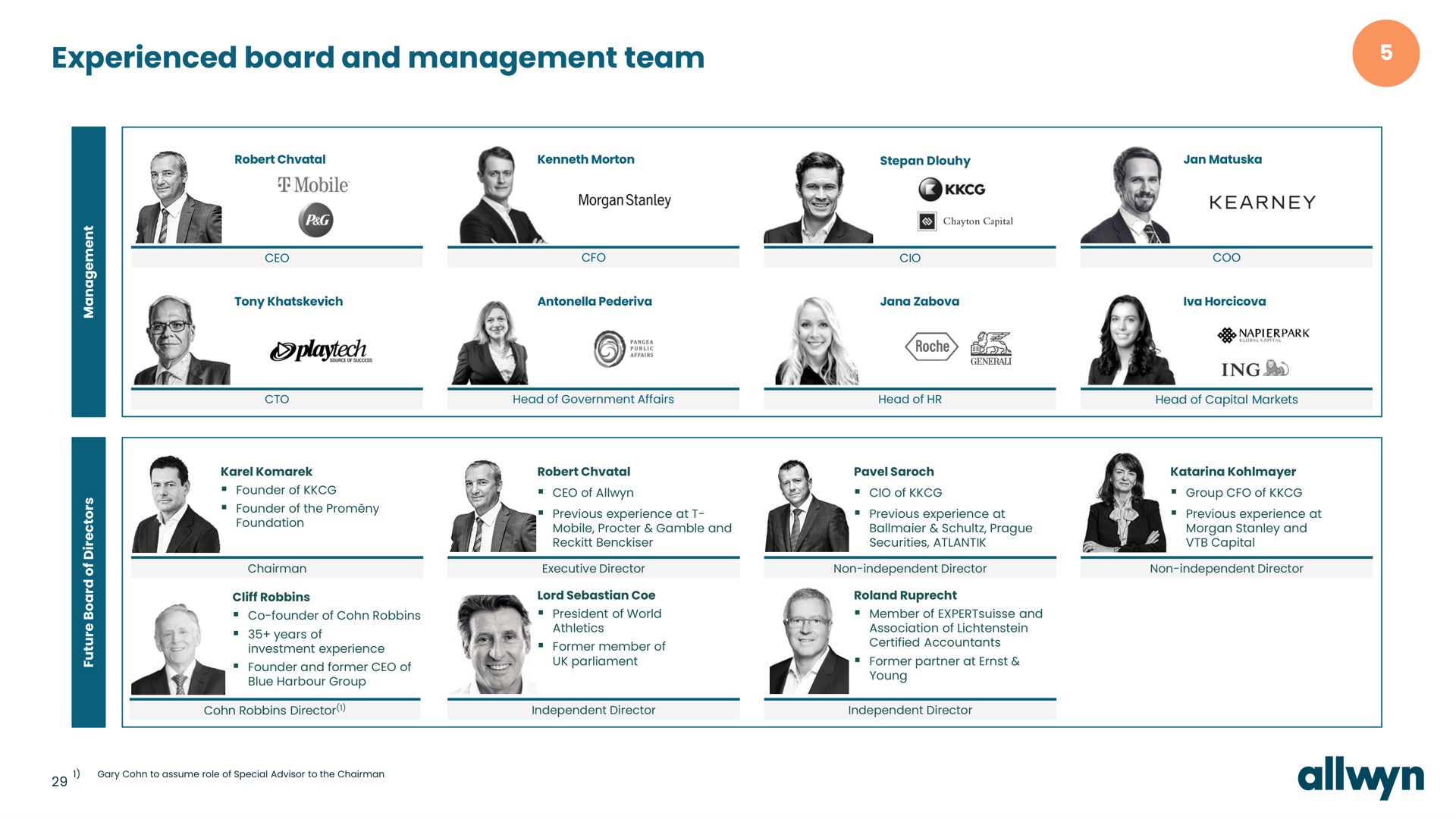 experienced board and management team | Allwyn