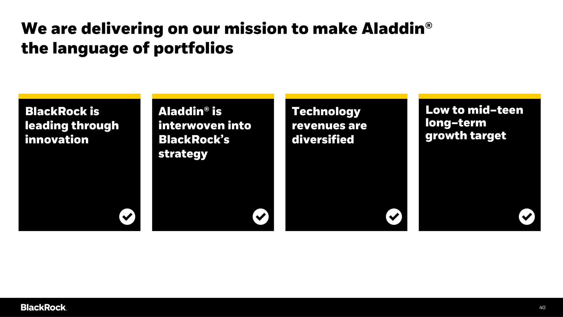 we are delivering on our mission to make the language of portfolios long term | BlackRock