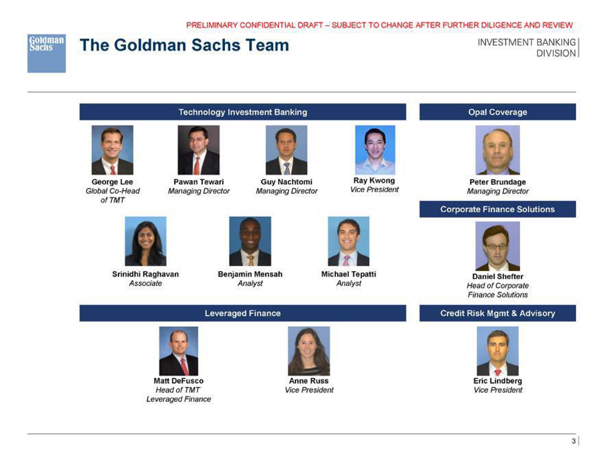 the team seen | Goldman Sachs