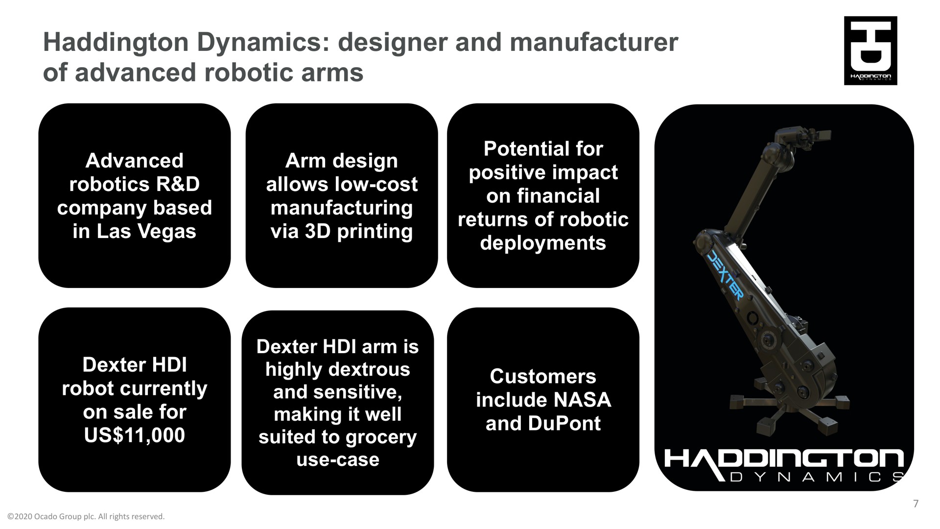 dynamics designer and manufacturer of advanced arms | Ocado