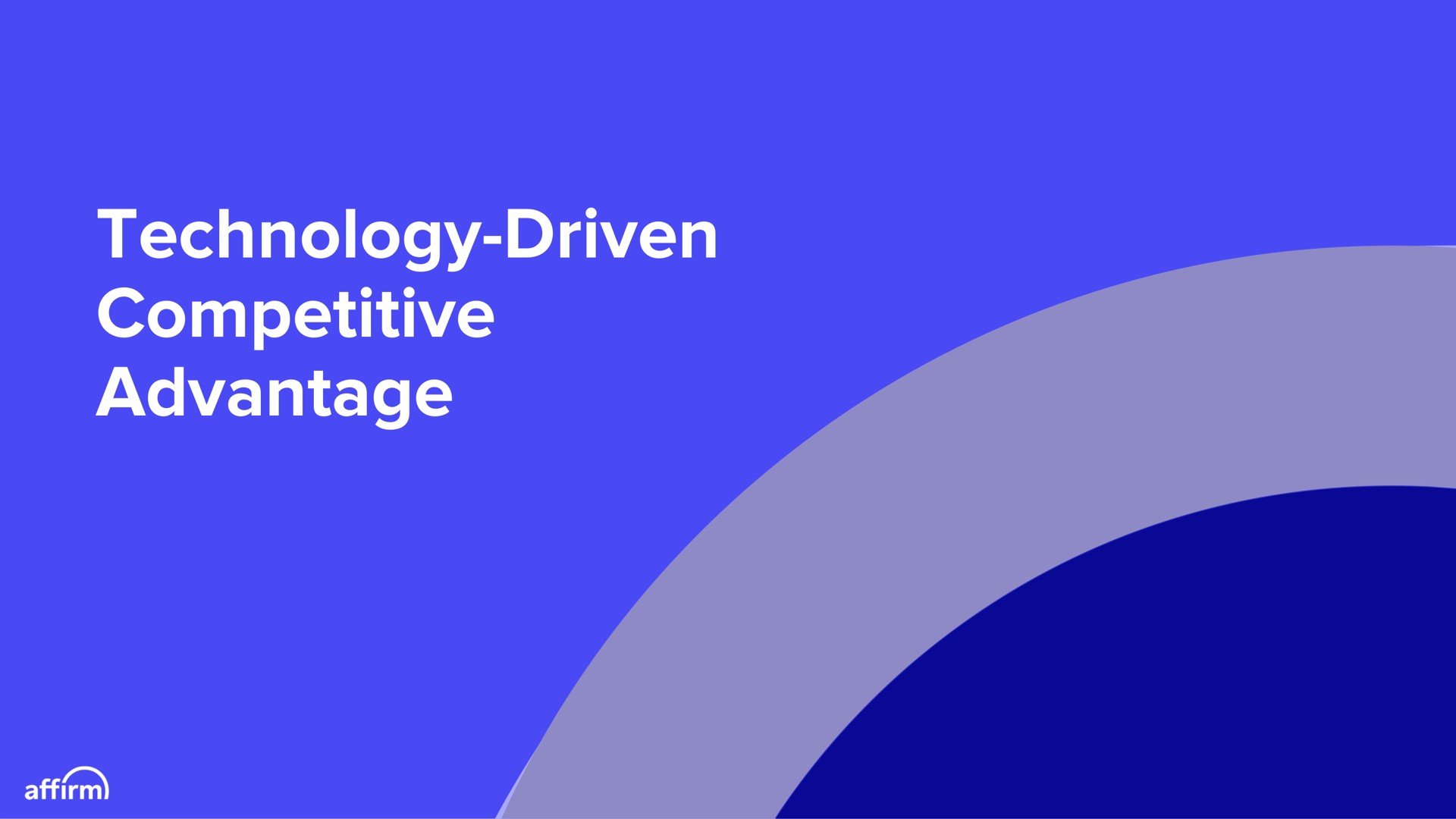 technology driven competitive advantage | Affirm