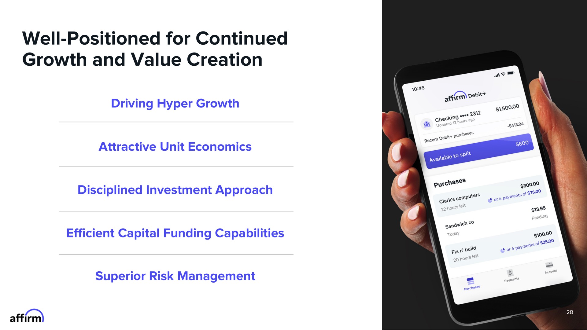well positioned for continued growth and value creation | Affirm