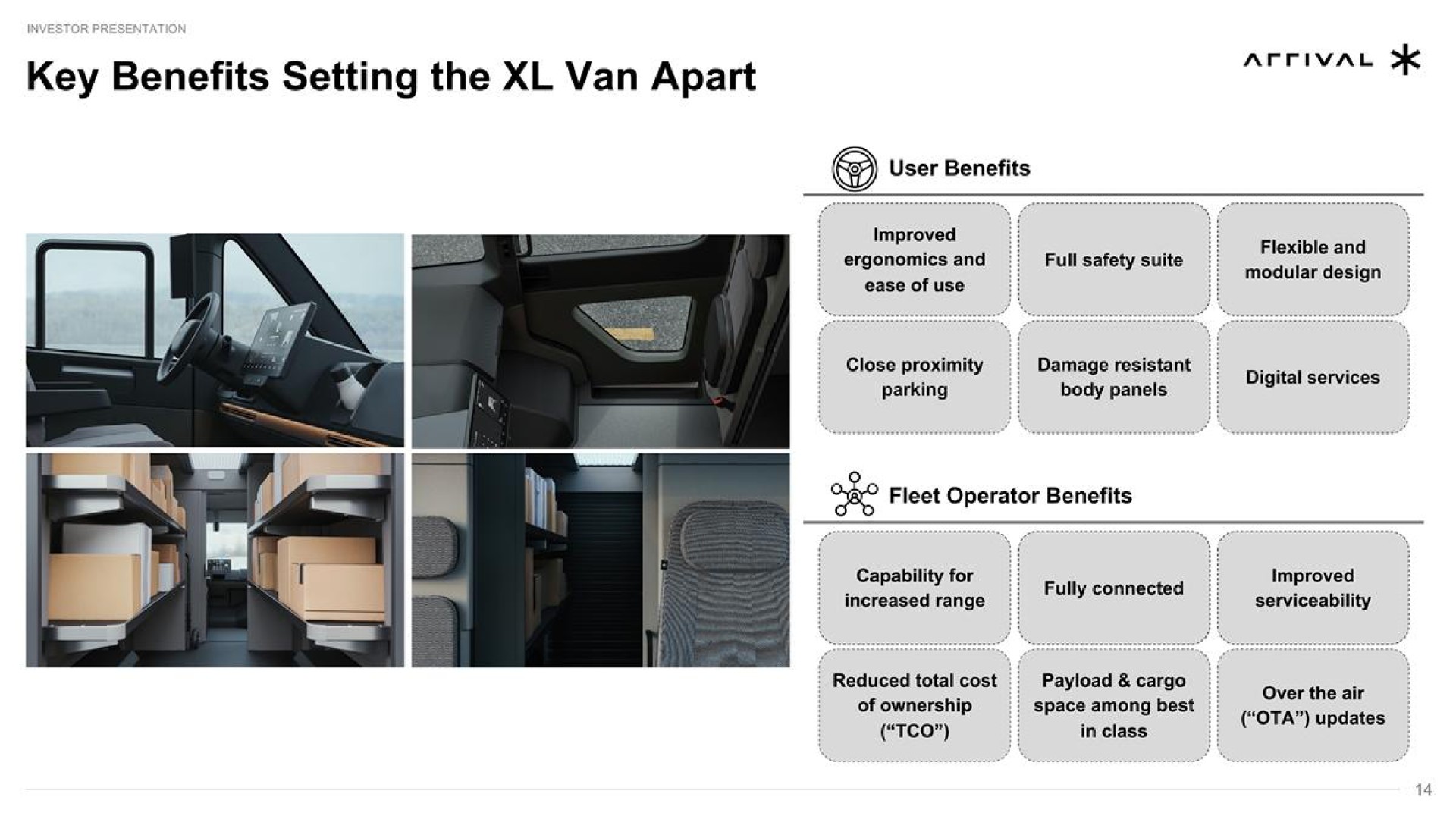 key benefits setting the van apart | Arrival