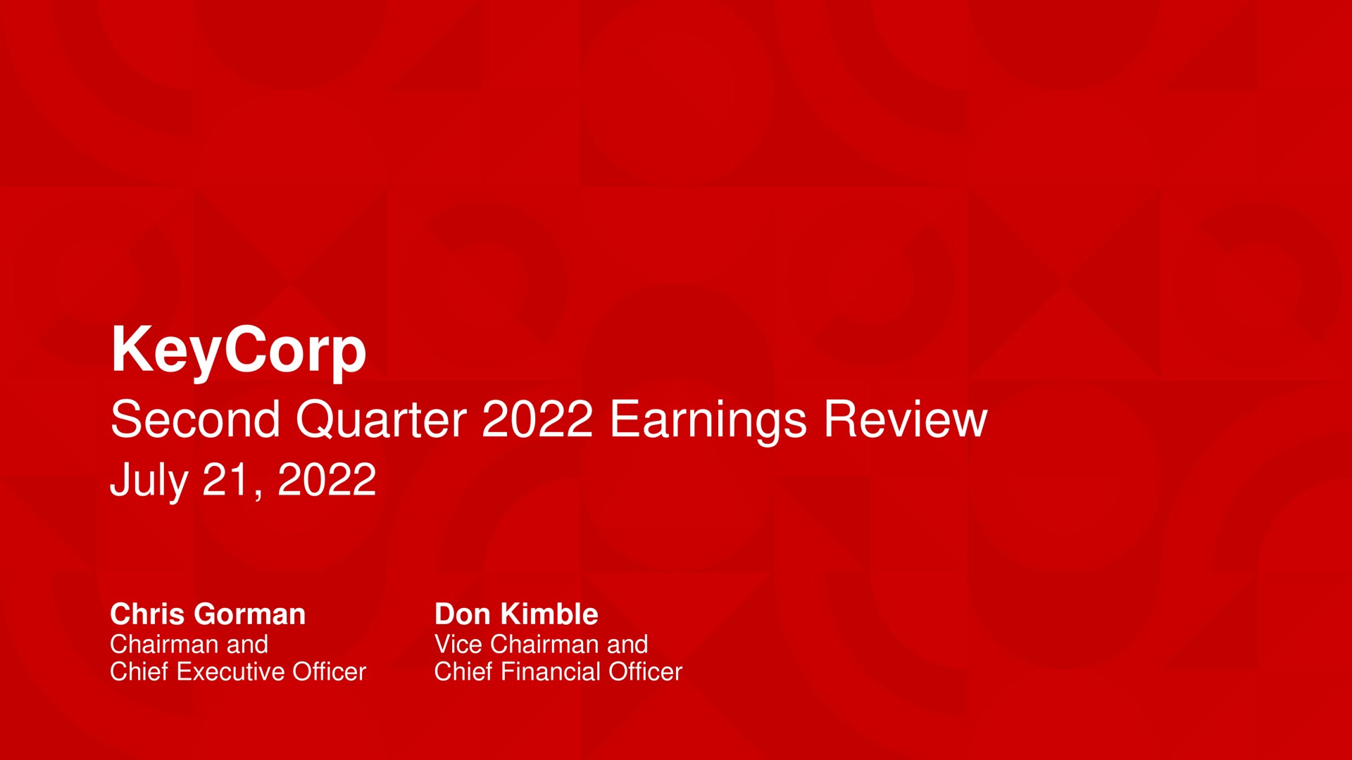 second quarter earnings review don | KeyCorp