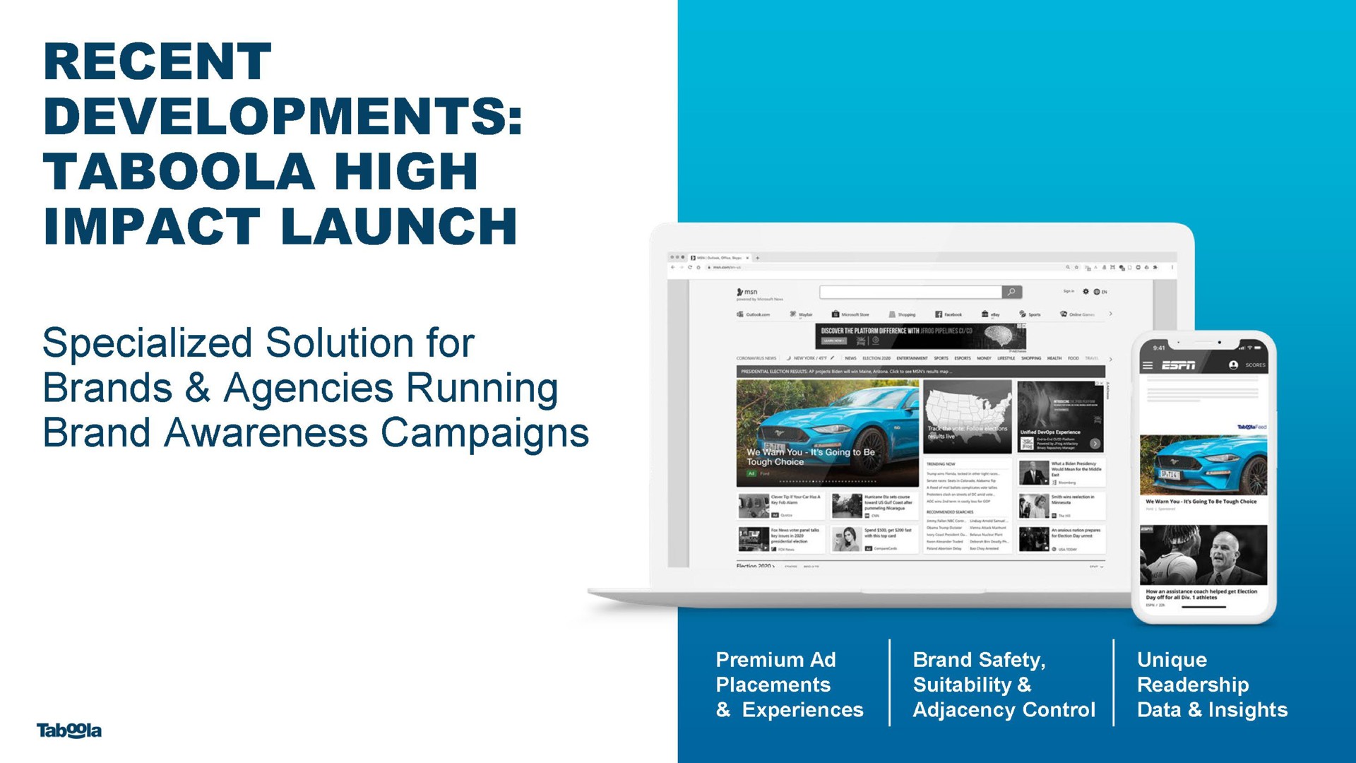 recent developments high impact launch specialized solution for brands agencies running brand awareness campaigns | Taboola