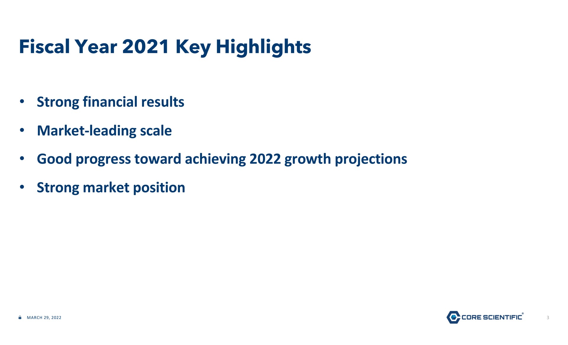 fiscal year key highlights | Core Scientific