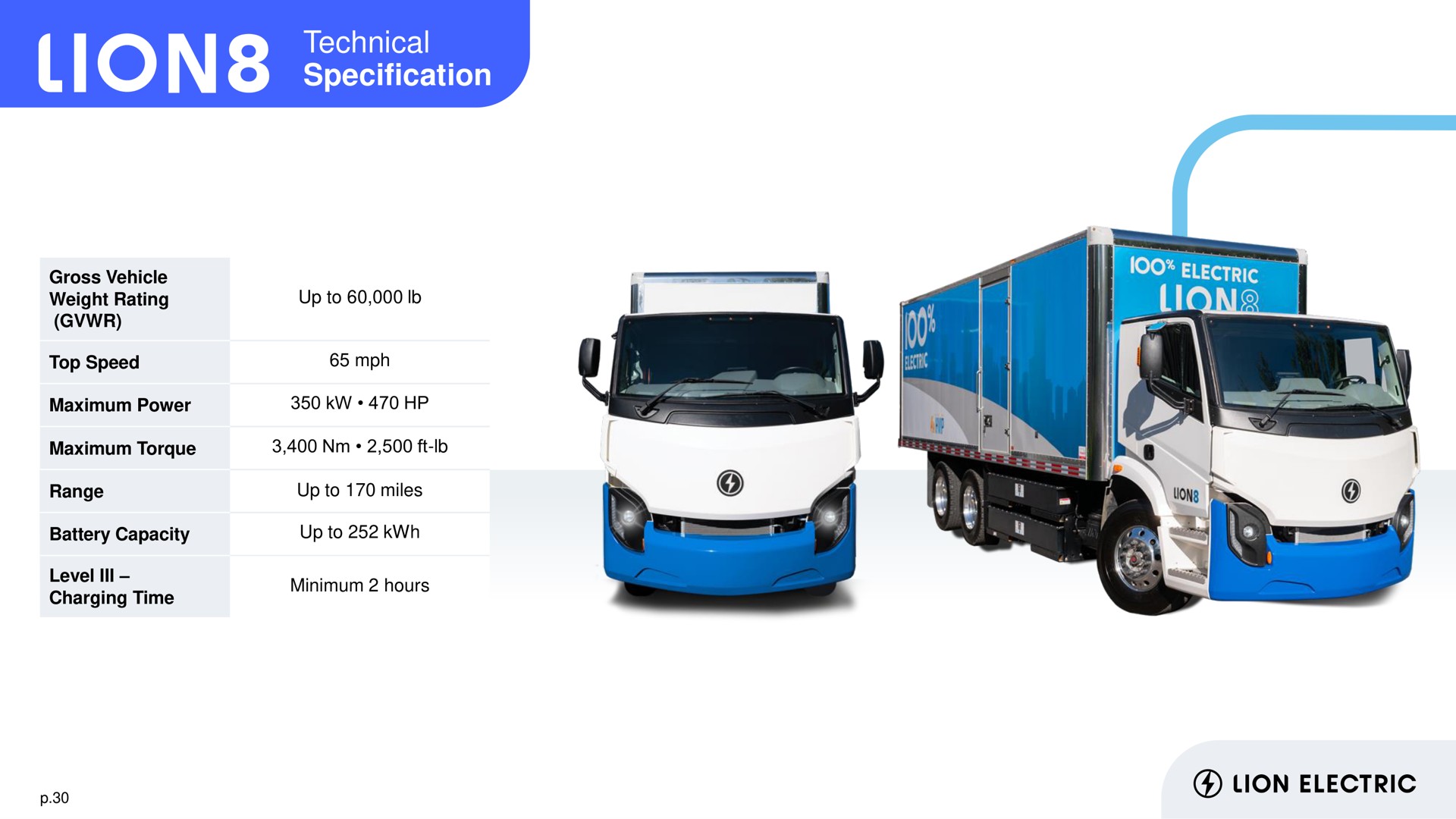 technical specification see lion electric | Lion Electric