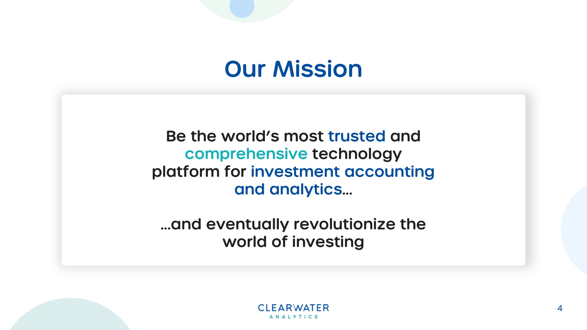 our mission | Clearwater Analytics