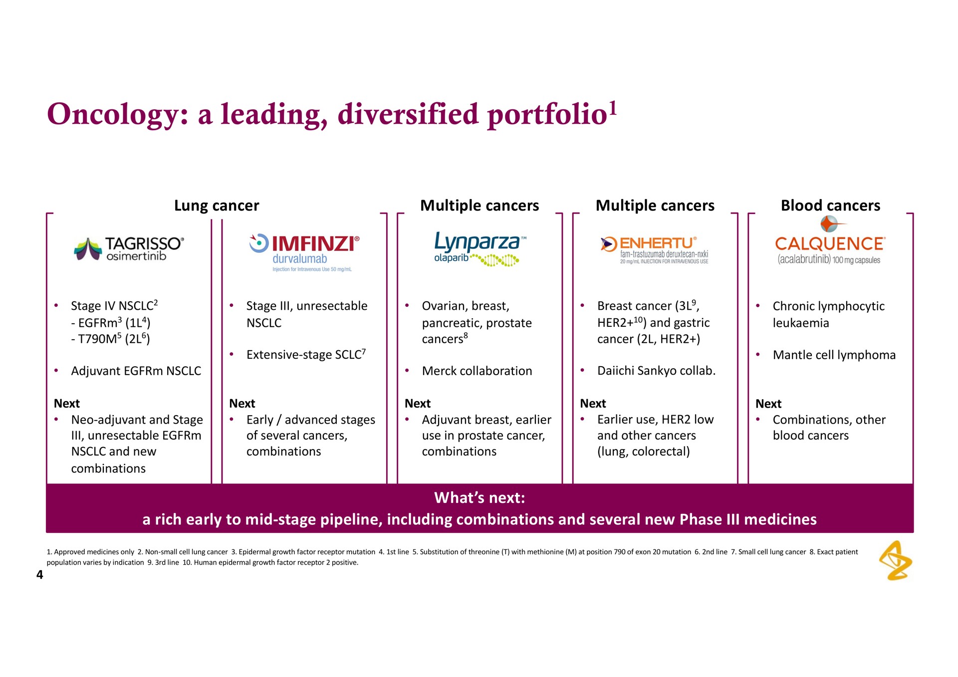 oncology a leading diversified portfolio portfolio | AstraZeneca