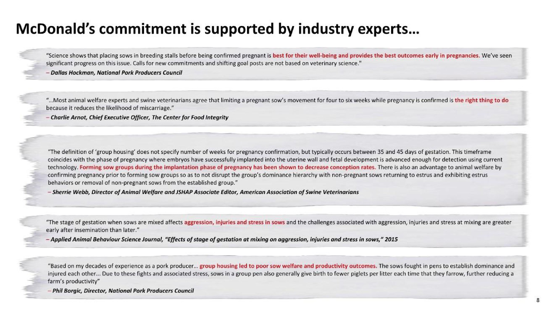 commitment is supported by industry experts | McDonald's