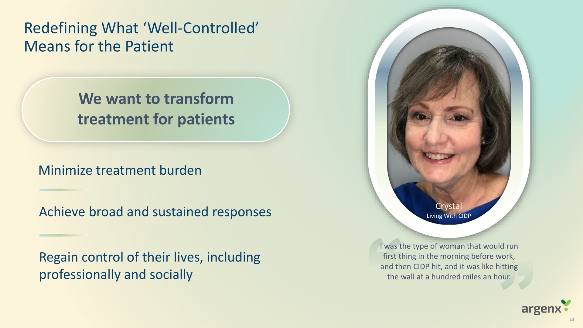 redefining what well controlled means for the patient we want to transform treatment for patients | argenx SE