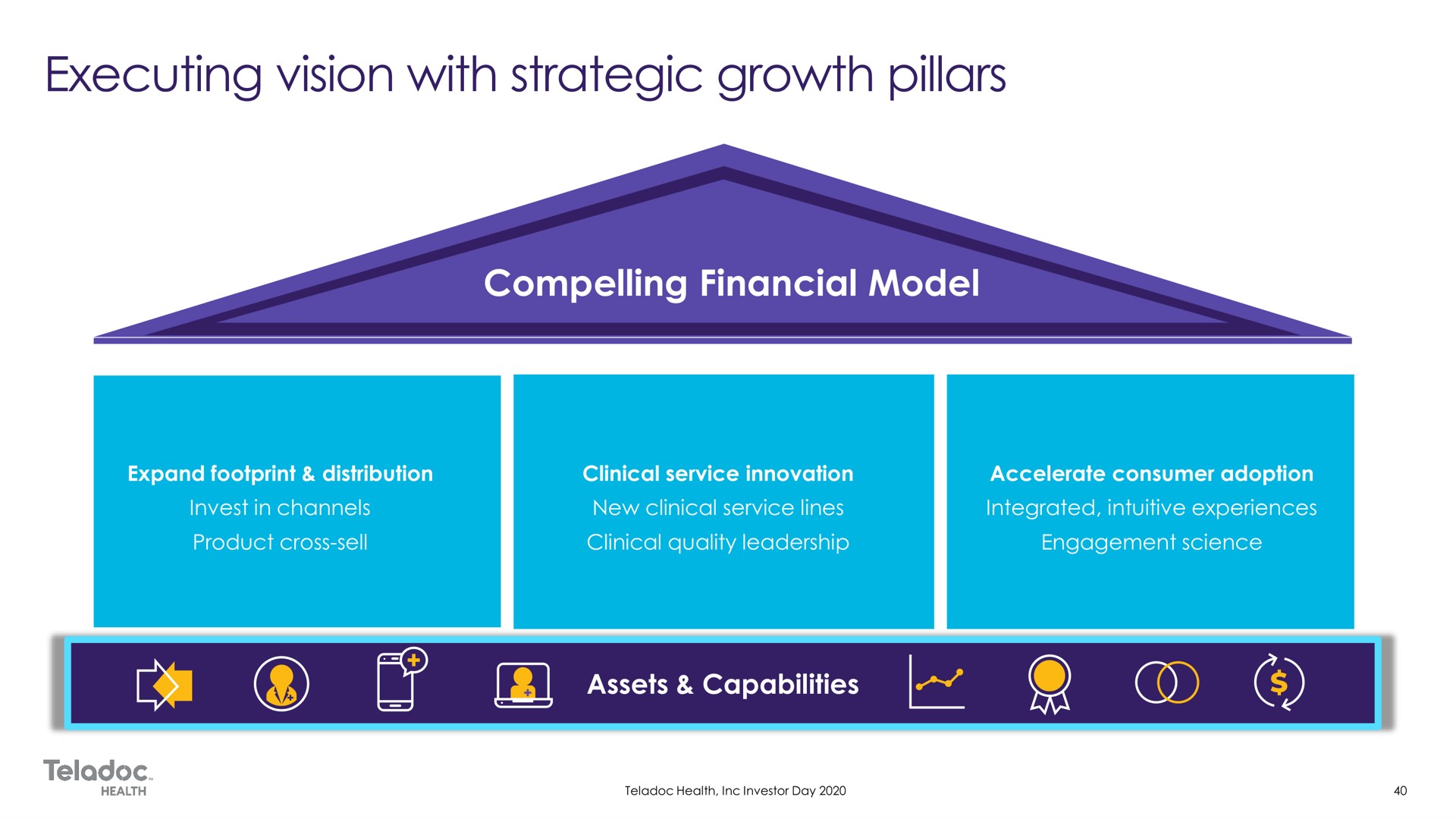 compelling financial model assets capabilities executing vision with strategic growth pillars | Teladoc