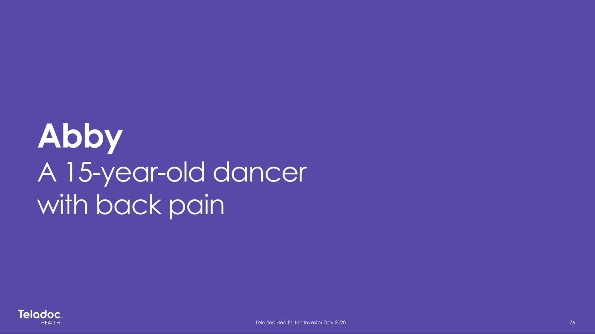 a year old dancer with back pain | Teladoc