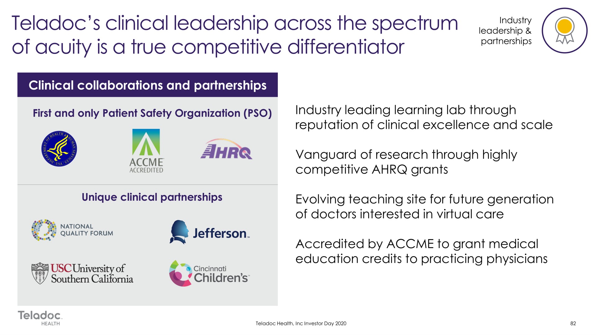 clinical leadership across the spectrum true differentiator of acuity is | Teladoc