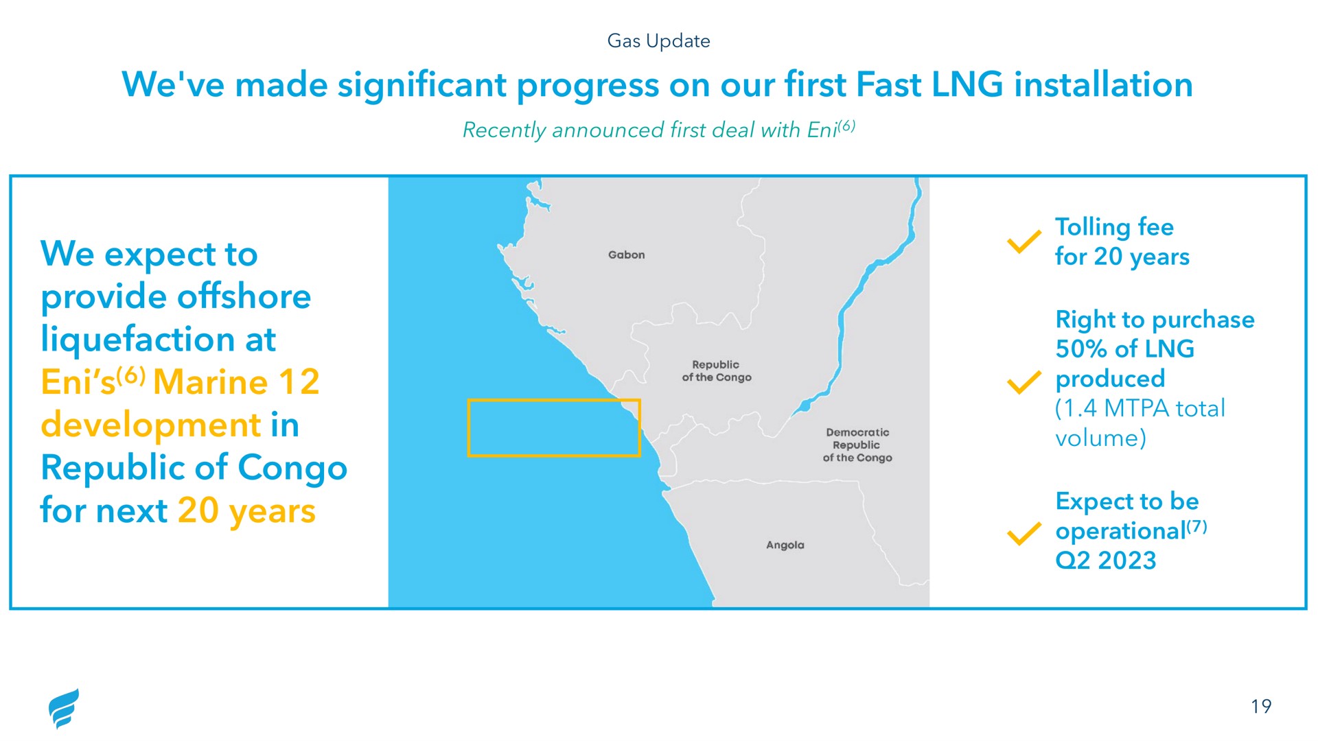 we made significant progress on our first fast installation we expect to provide offshore liquefaction at marine development in republic of for next years produced operational | NewFortress Energy