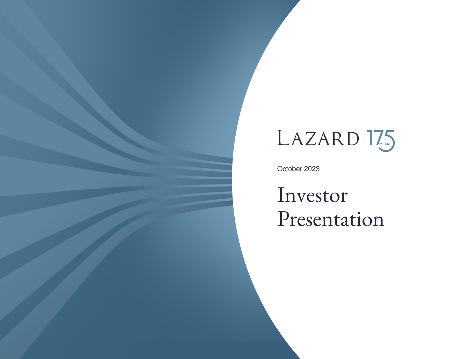 investor presentation | Lazard