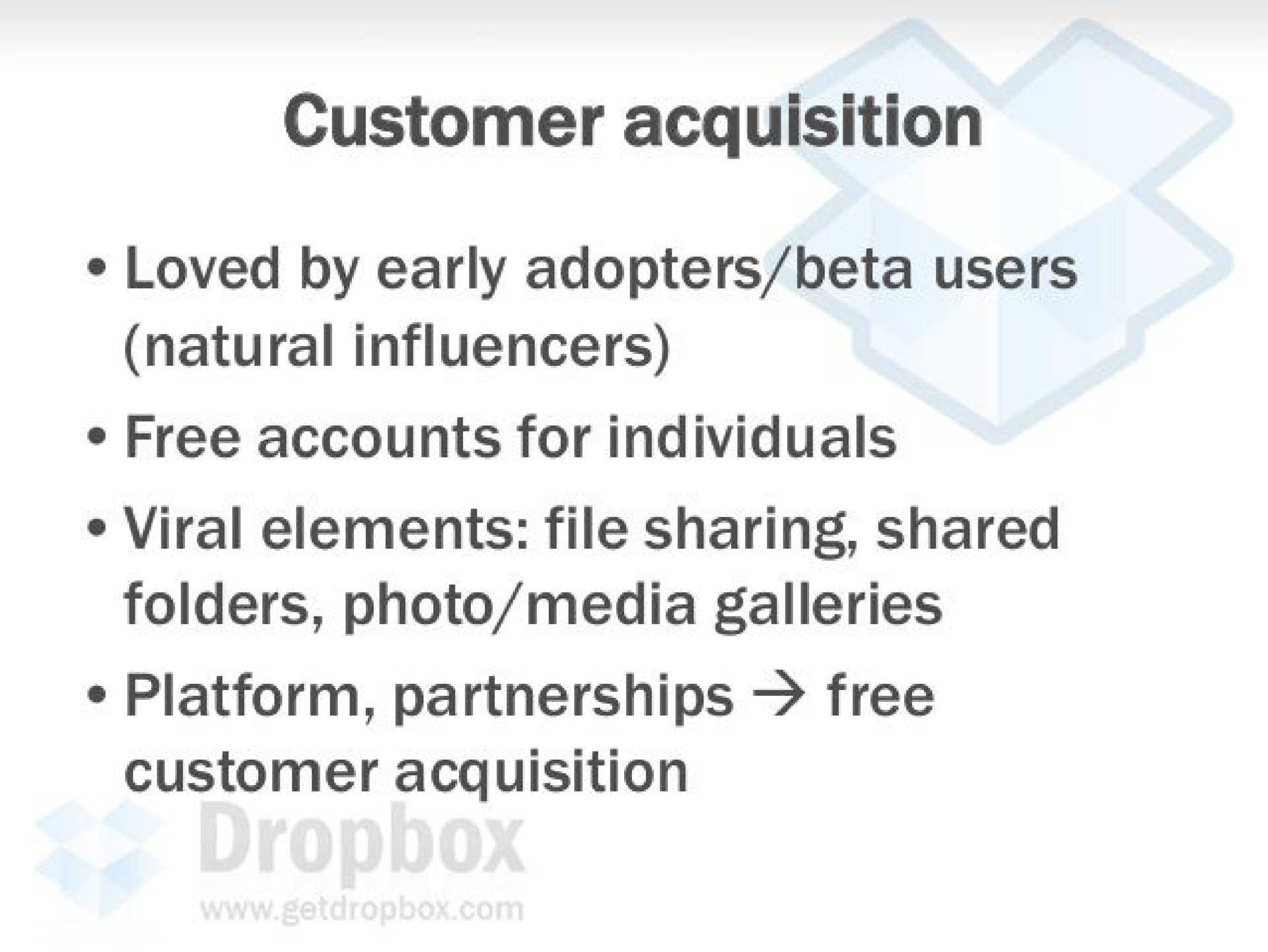 customer acquisition | Dropbox