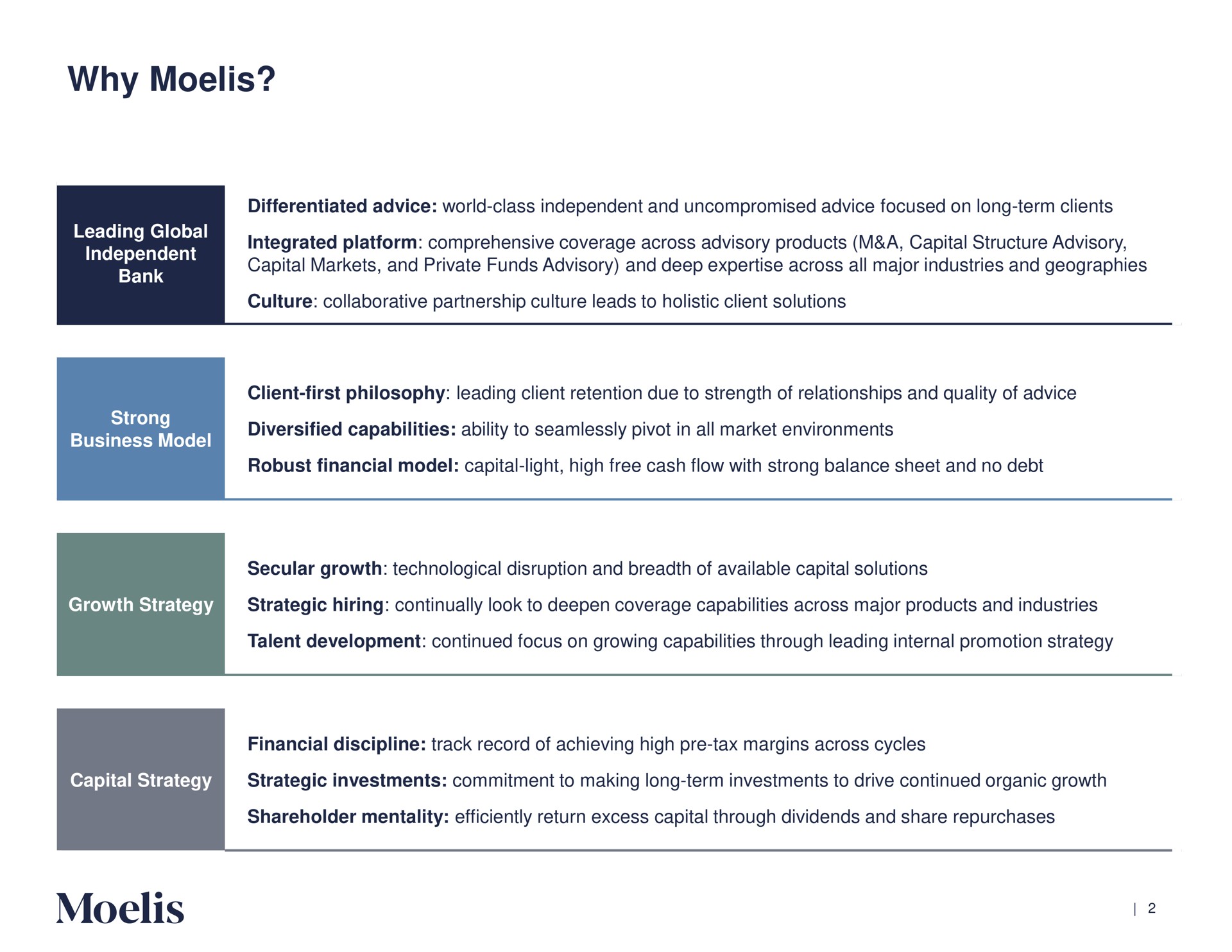 why | Moelis & Company