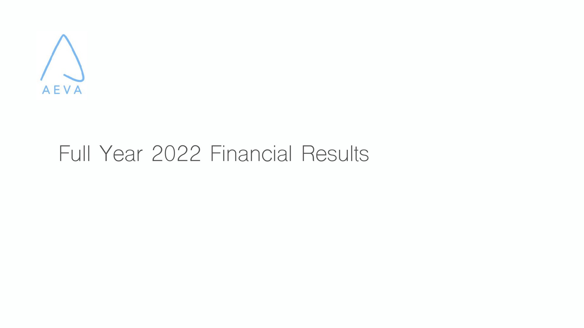 full year financial results | Aeva