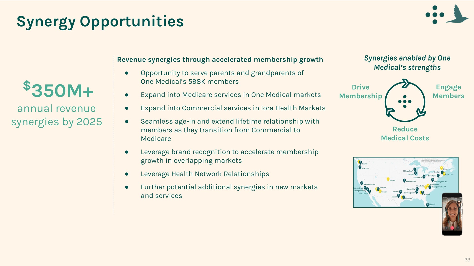 synergy opportunities annual revenue synergies by | One Medical