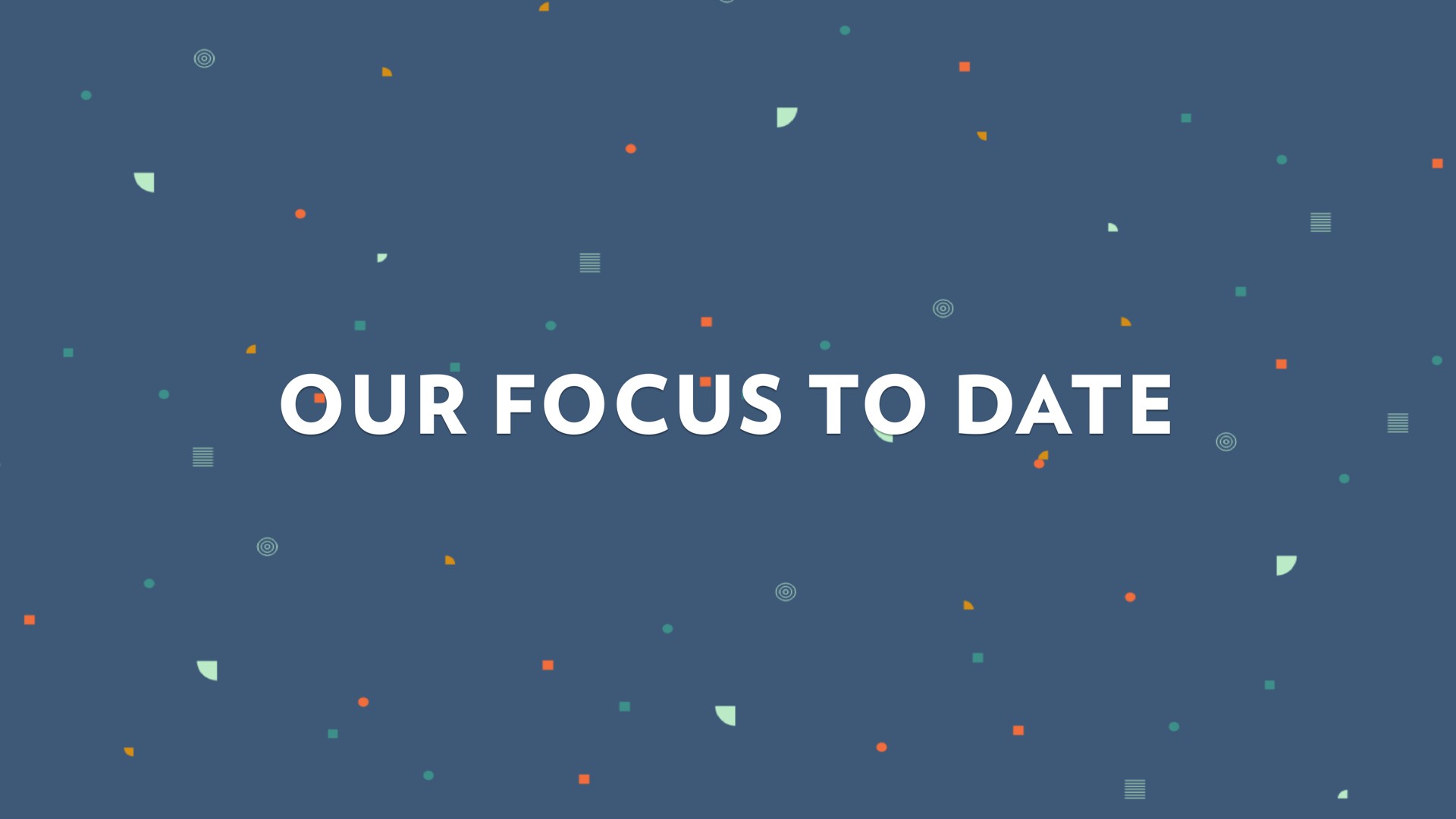 our focus to date | Front