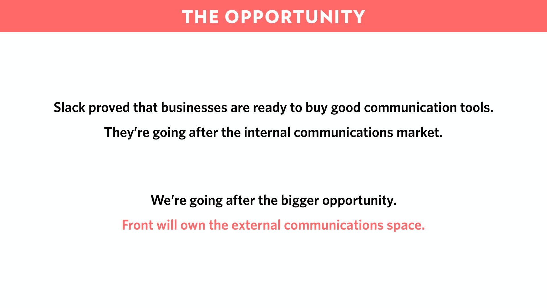 the opportunity | Front
